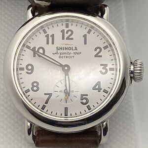 Shinola Runwell 36mm White Face w/ Brown Leather Strap